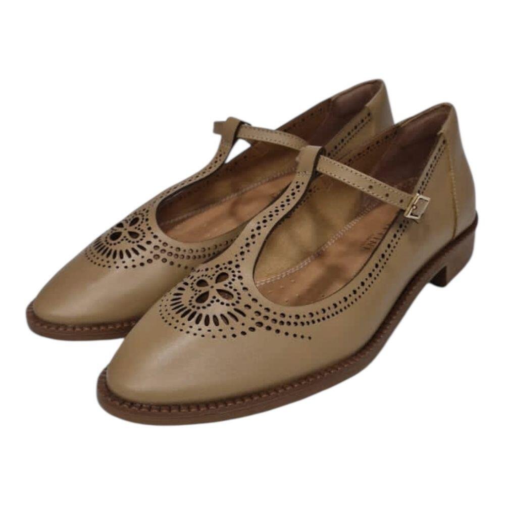 Sapatilha Neftali em Couro Nude 17011 Bege 2