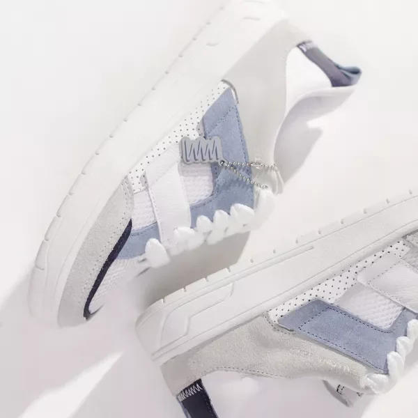 Tênis Feminino Marina Mello Eve em Couro 47037 Branco/Azul 2