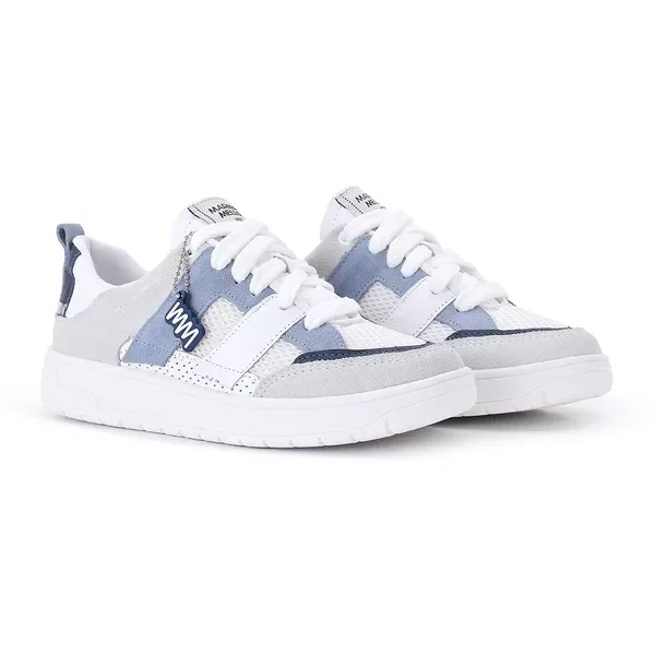Tênis Feminino Marina Mello Eve em Couro 47037 Branco/Azul 3