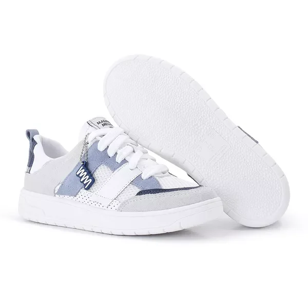 Tênis Feminino Marina Mello Eve em Couro 47037 Branco/Azul 4