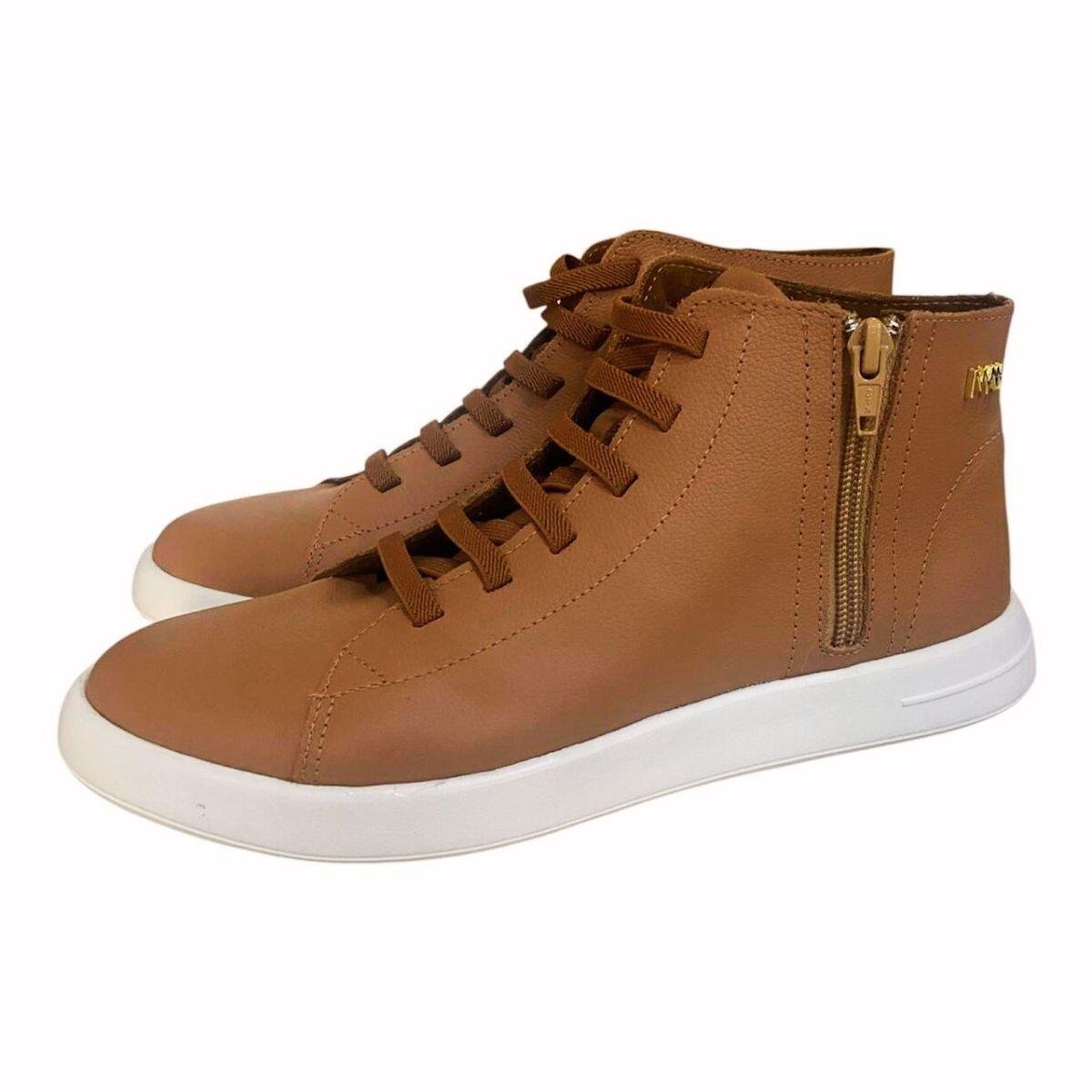 Tênis Bota Feminino Marina Mello em Couro 60009 Marrom 2