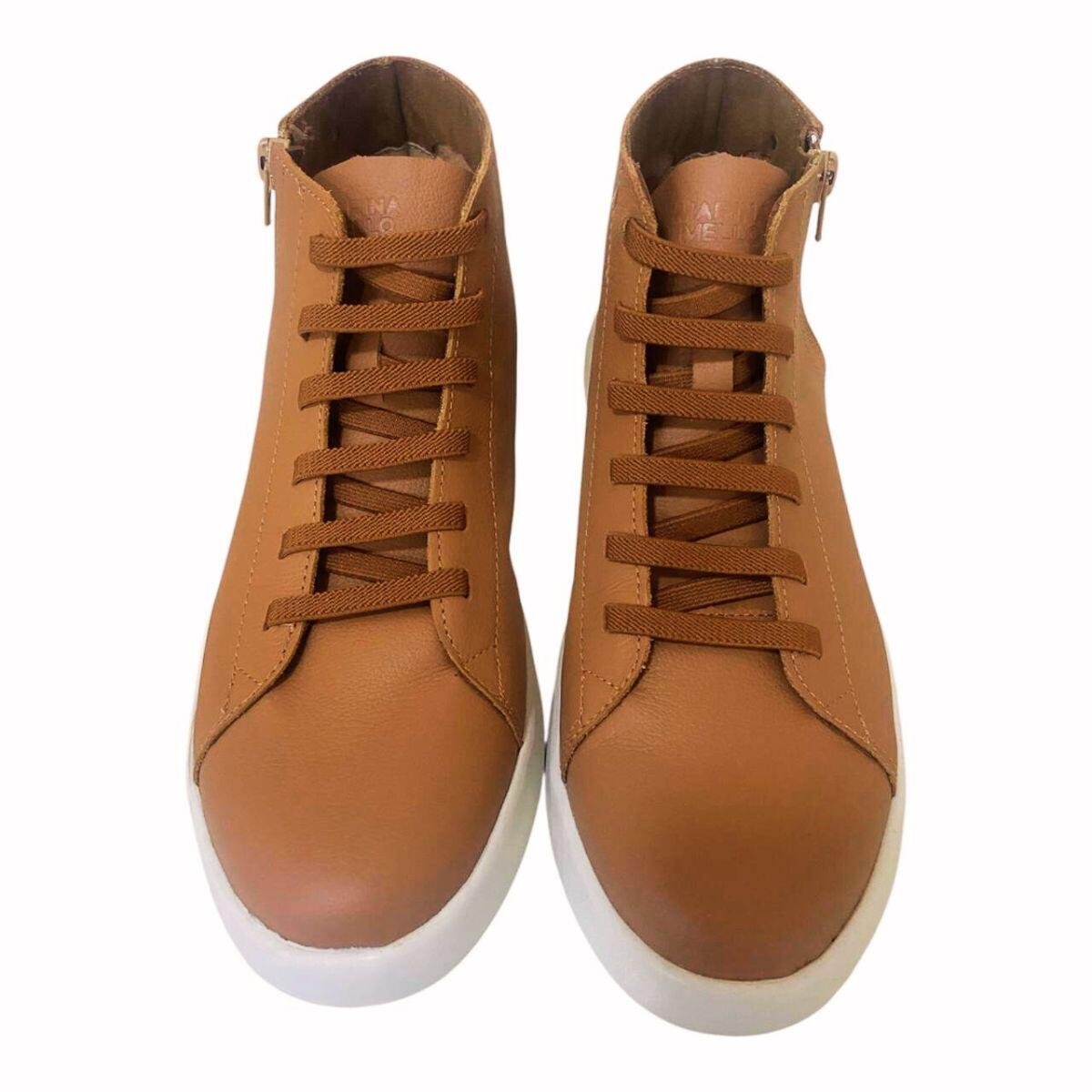 Tênis Bota Feminino Marina Mello em Couro 60009 Marrom 4