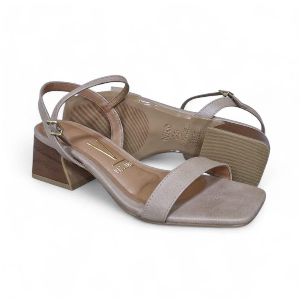 Sandália Feminina Vizzano Casual Salto Baixo Bloco 6558.101 Bege 5