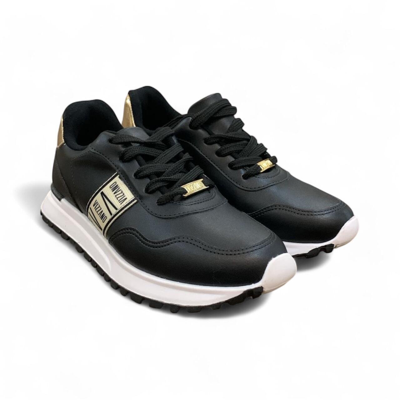 Tênis Feminino Jogging Vizzano Bicolor Casual 1429.103 Preto 2