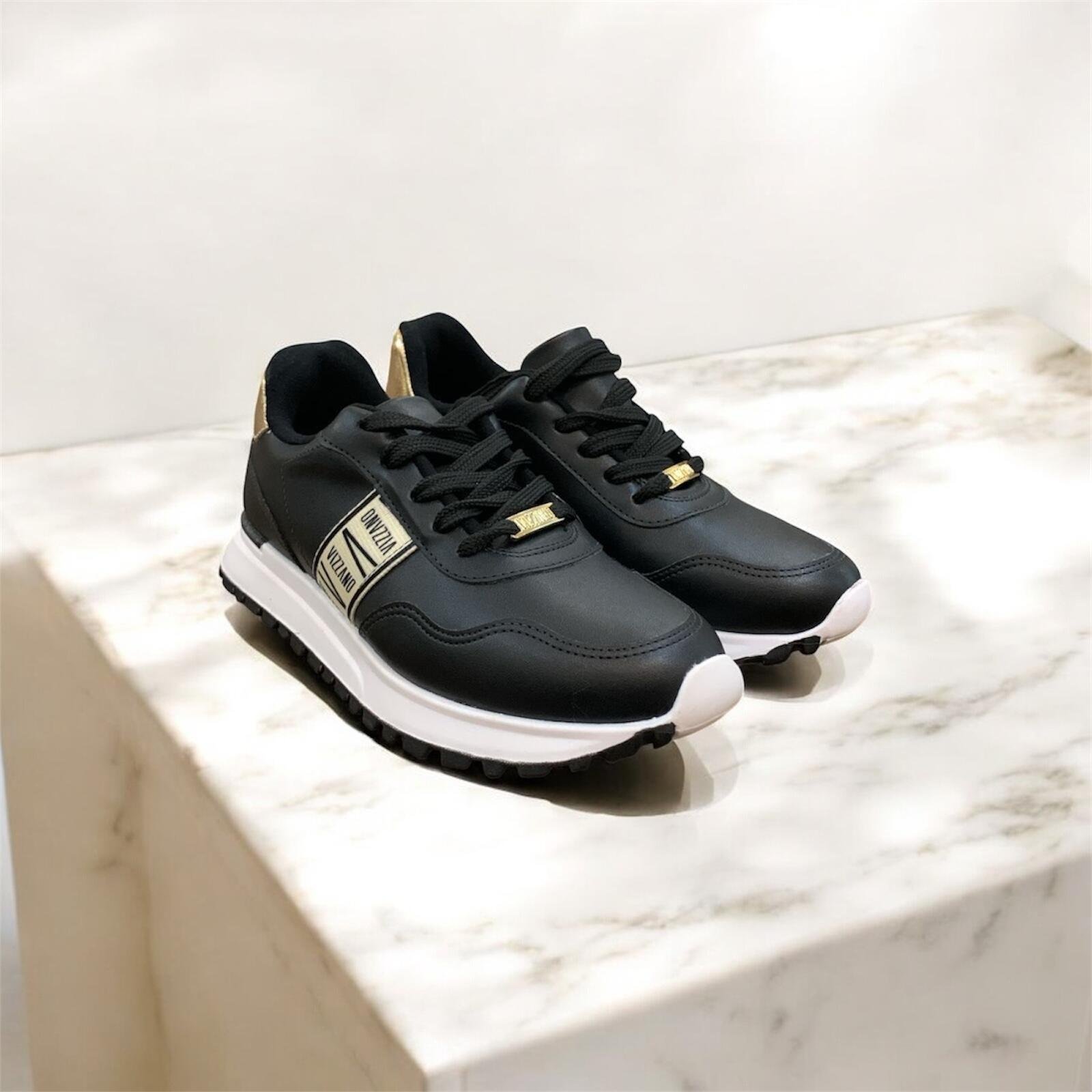 Tênis Feminino Jogging Vizzano Bicolor Casual 1429.103 Preto 3