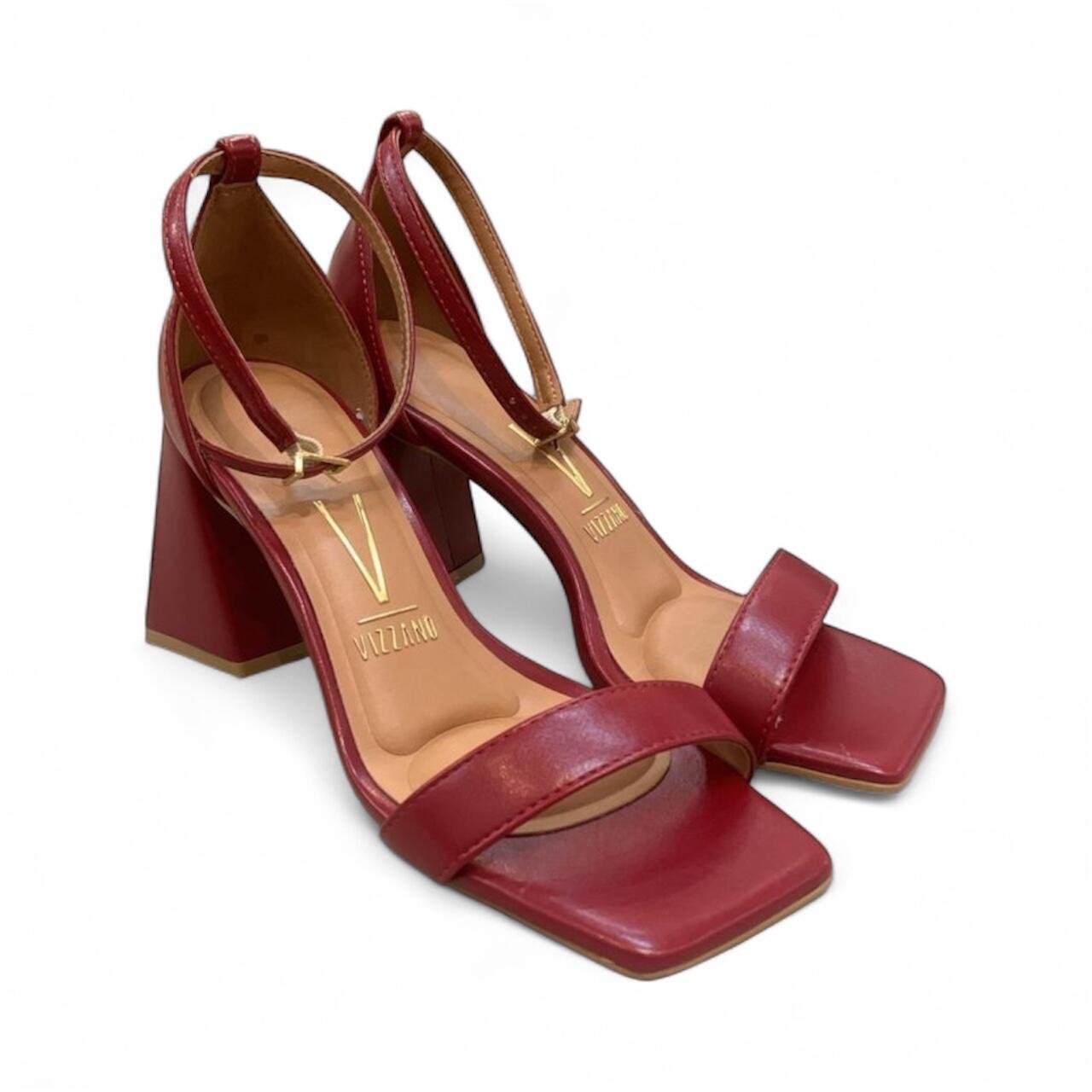 Sandália Feminina Salto Bloco Confortável Vizzano 6464.102 Vermelho 2