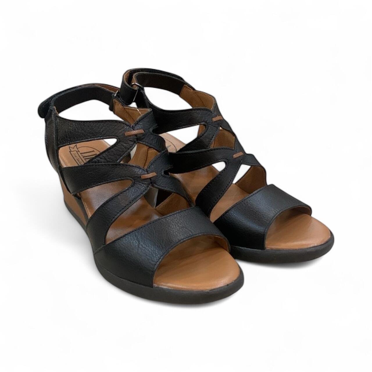 Sandália Feminina Balatore Anabela em Couro VN042 Preto 2