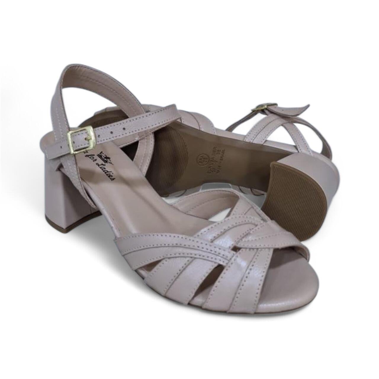 Sandália Feminina Dinapoli em Couro 377-13 Cinza 3
