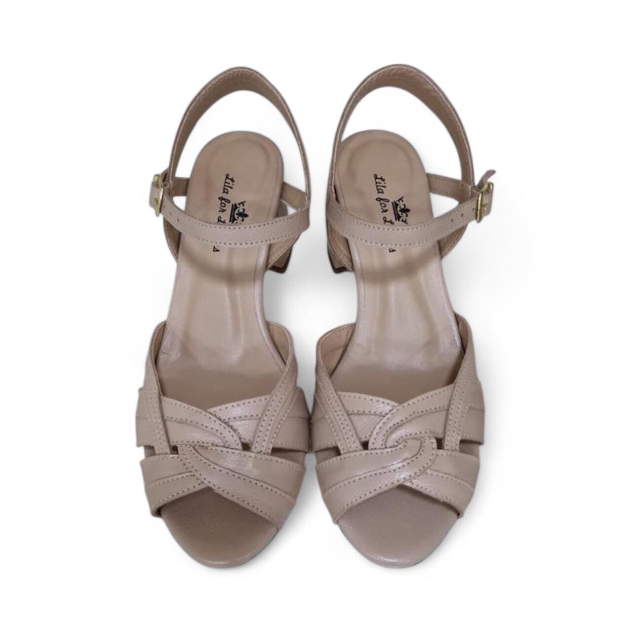 Sandália Feminina Dinapoli em Couro 377-13 Cinza 4