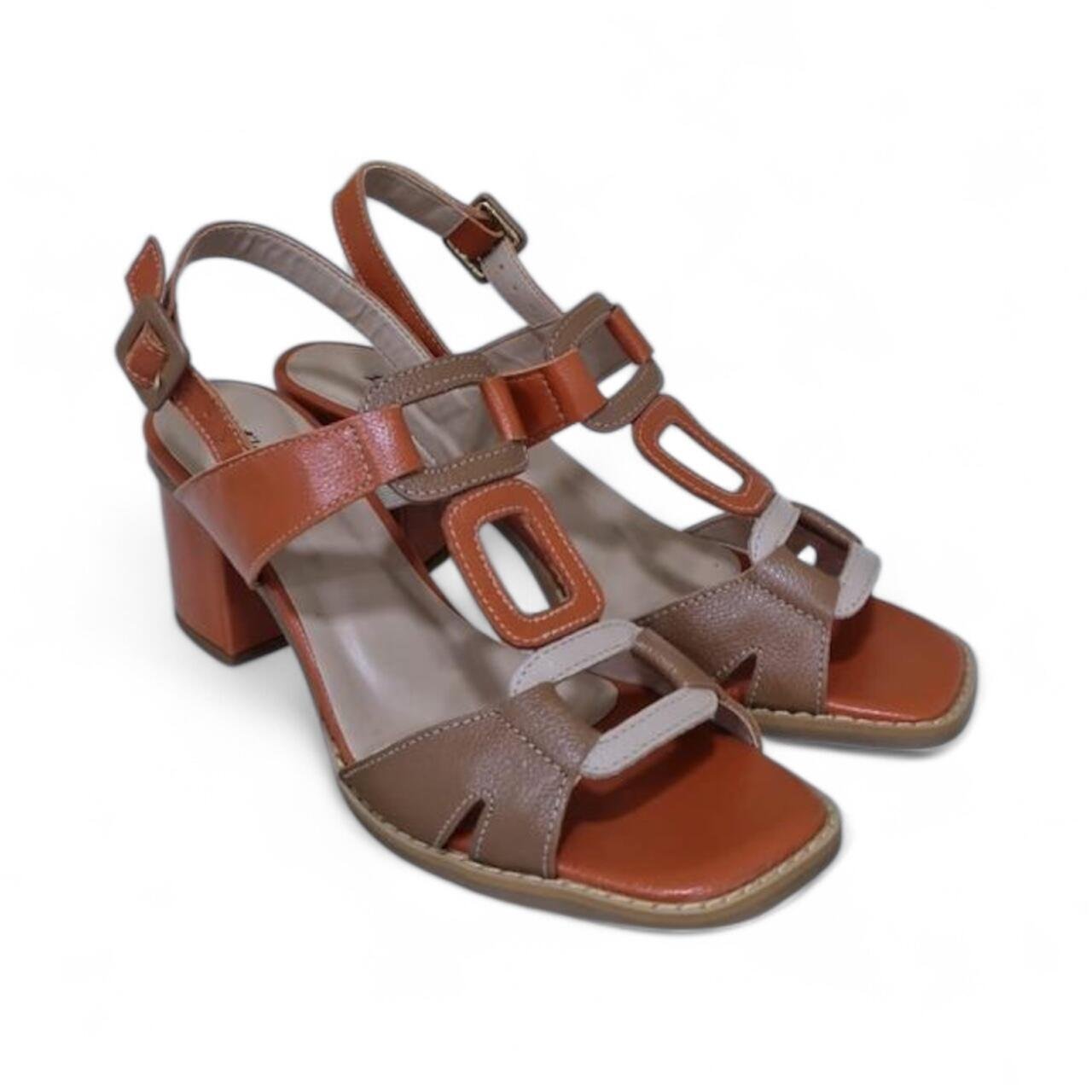 Sandália Feminina Dinapoli em Couro 400-74 Marrom 2