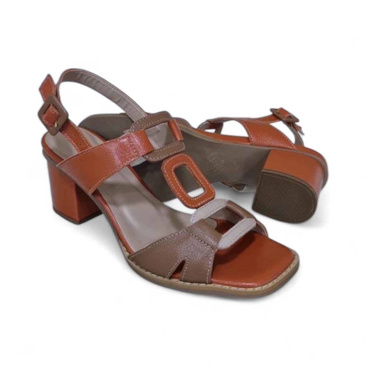 Sandália Feminina Dinapoli em Couro 400-74 Marrom 3