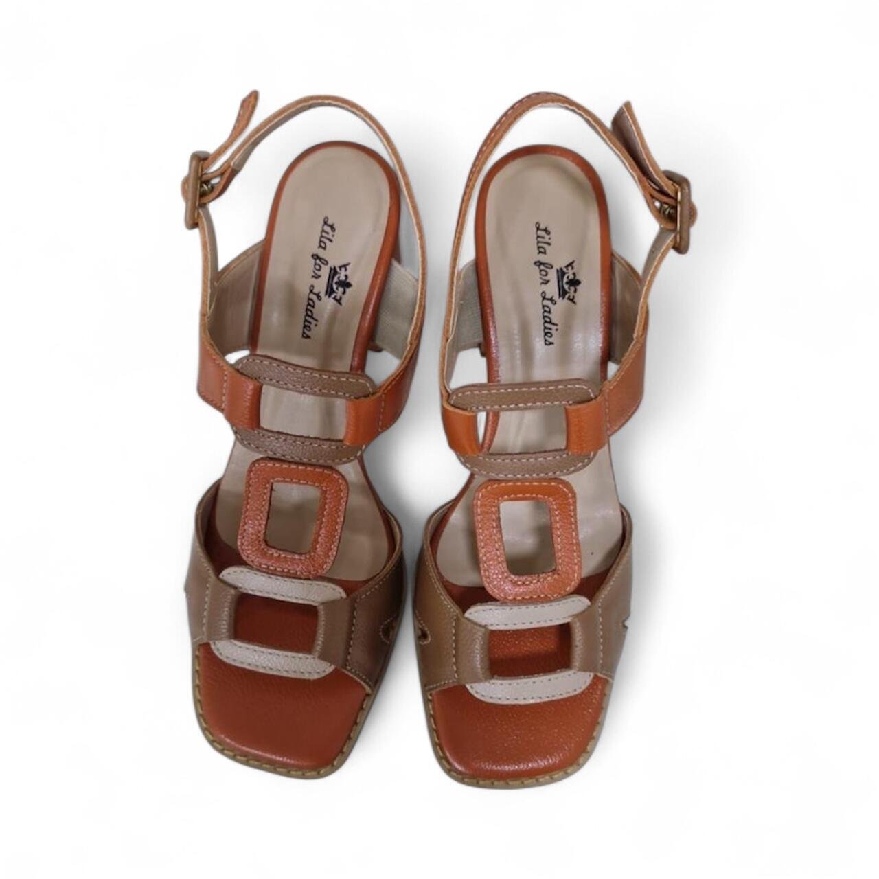 Sandália Feminina Dinapoli em Couro 400-74 Marrom 4