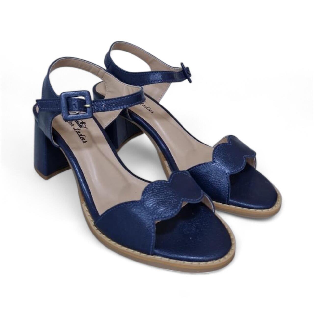 Sandália Feminina Dinapoli em Couro 177-93 Azul 2