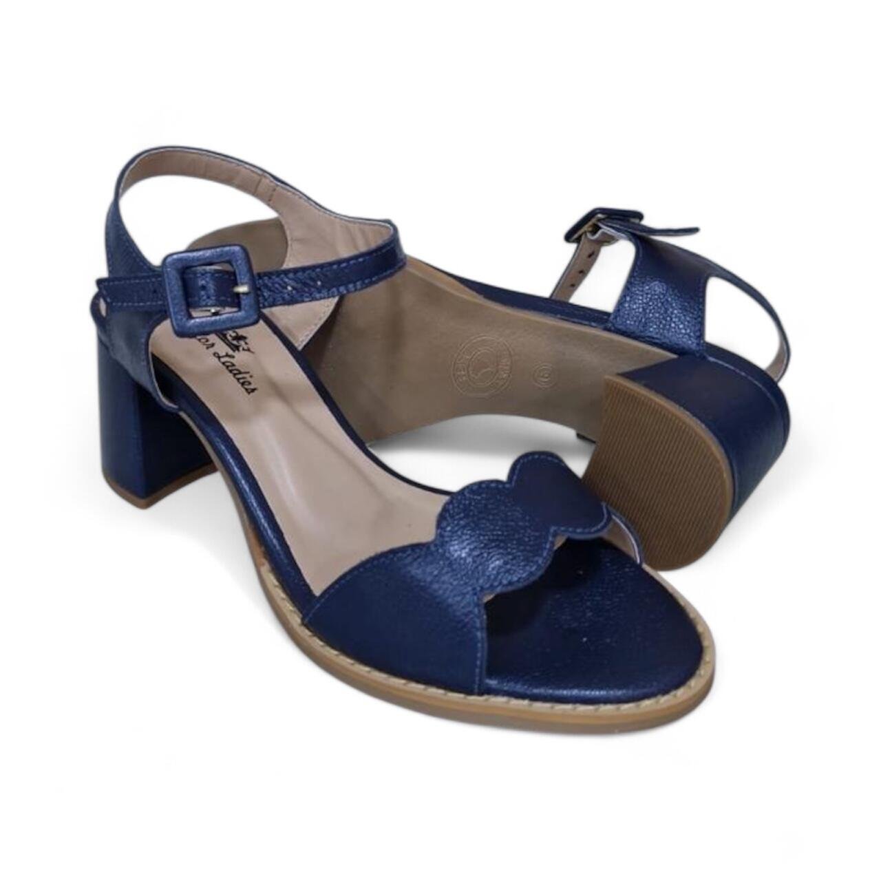 Sandália Feminina Dinapoli em Couro 177-93 Azul 3