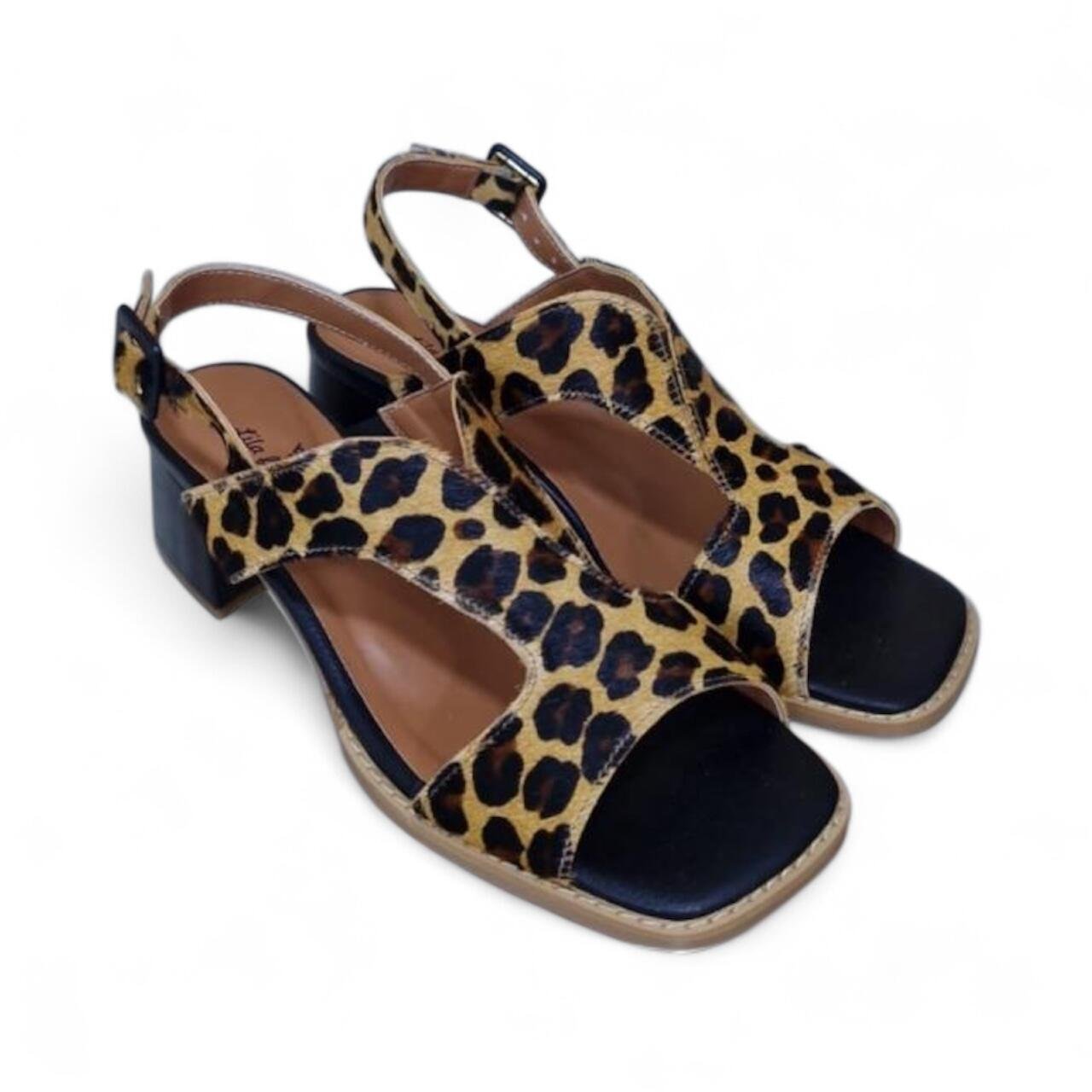 Sandália Feminina Dinapoli em Couro 916-05 Animal Print 2