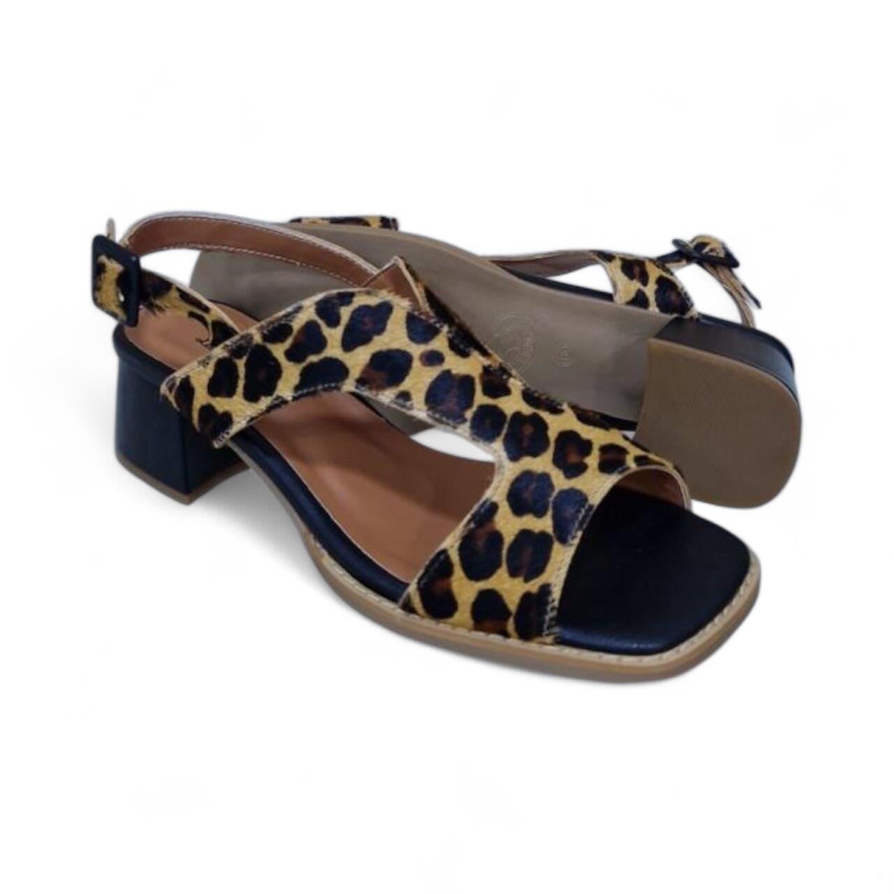 Sandália Feminina Dinapoli em Couro 916-05 Animal Print 3