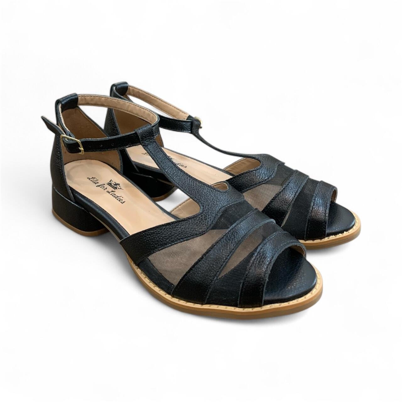 Sandália Feminina em Couro 3000-30 Preto 2