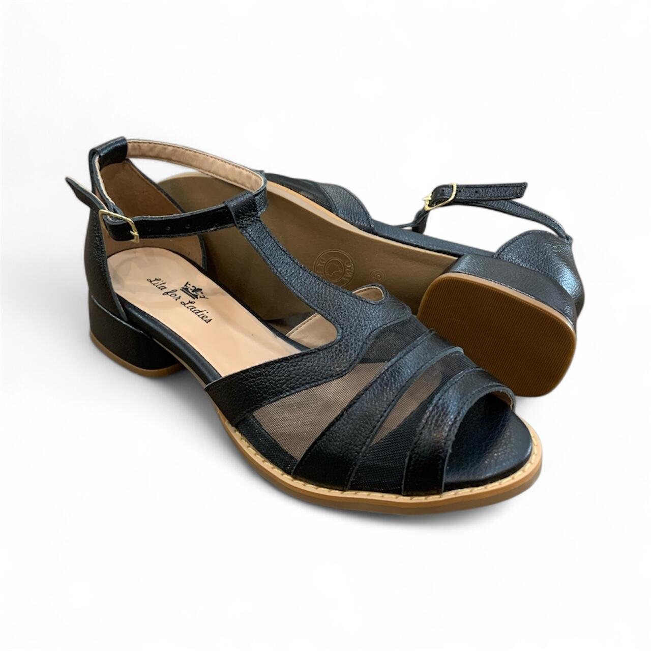 Sandália Feminina em Couro 3000-30 Preto 4