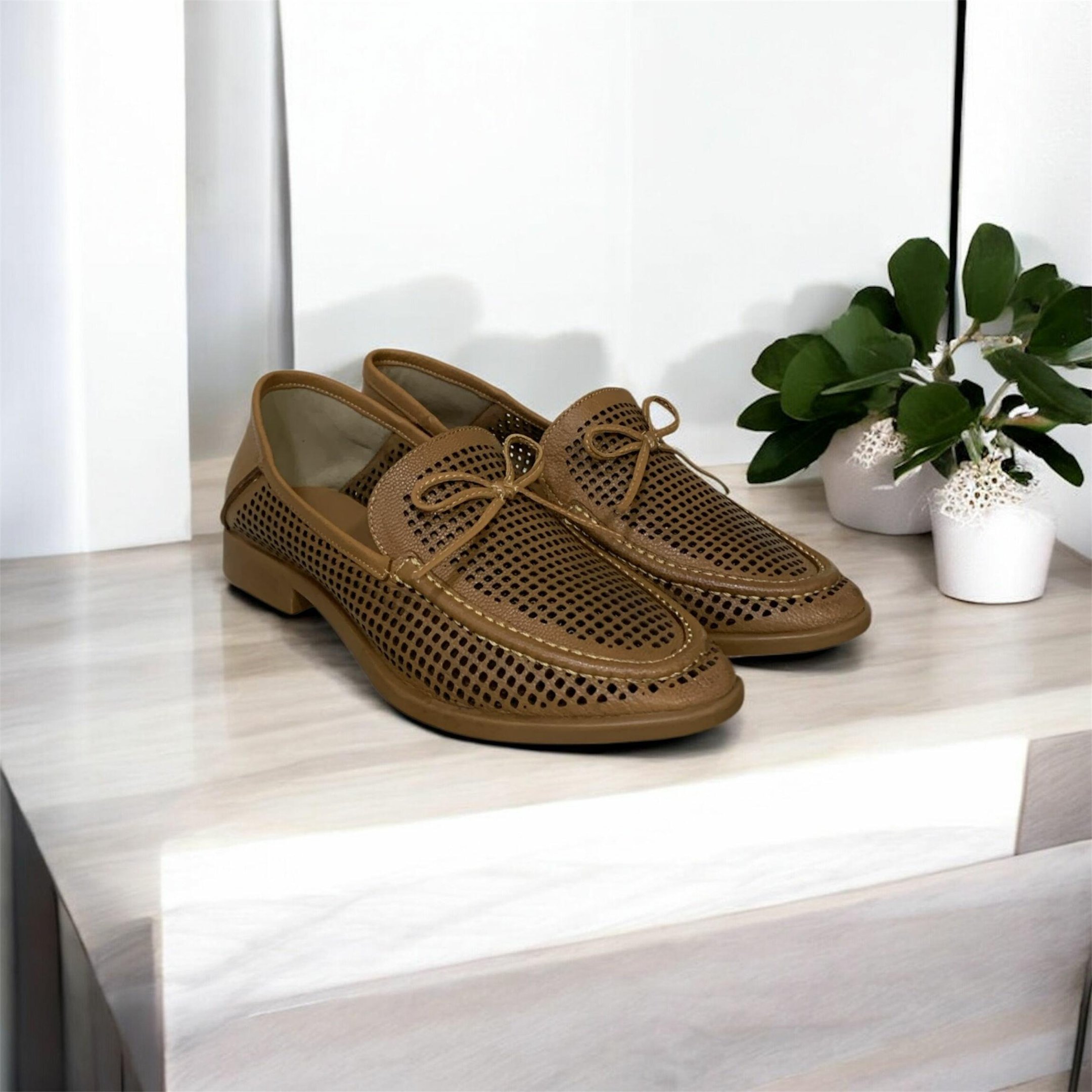 Mocassim Feminino Moscardini em Couro Laço 350998 Marrom 3