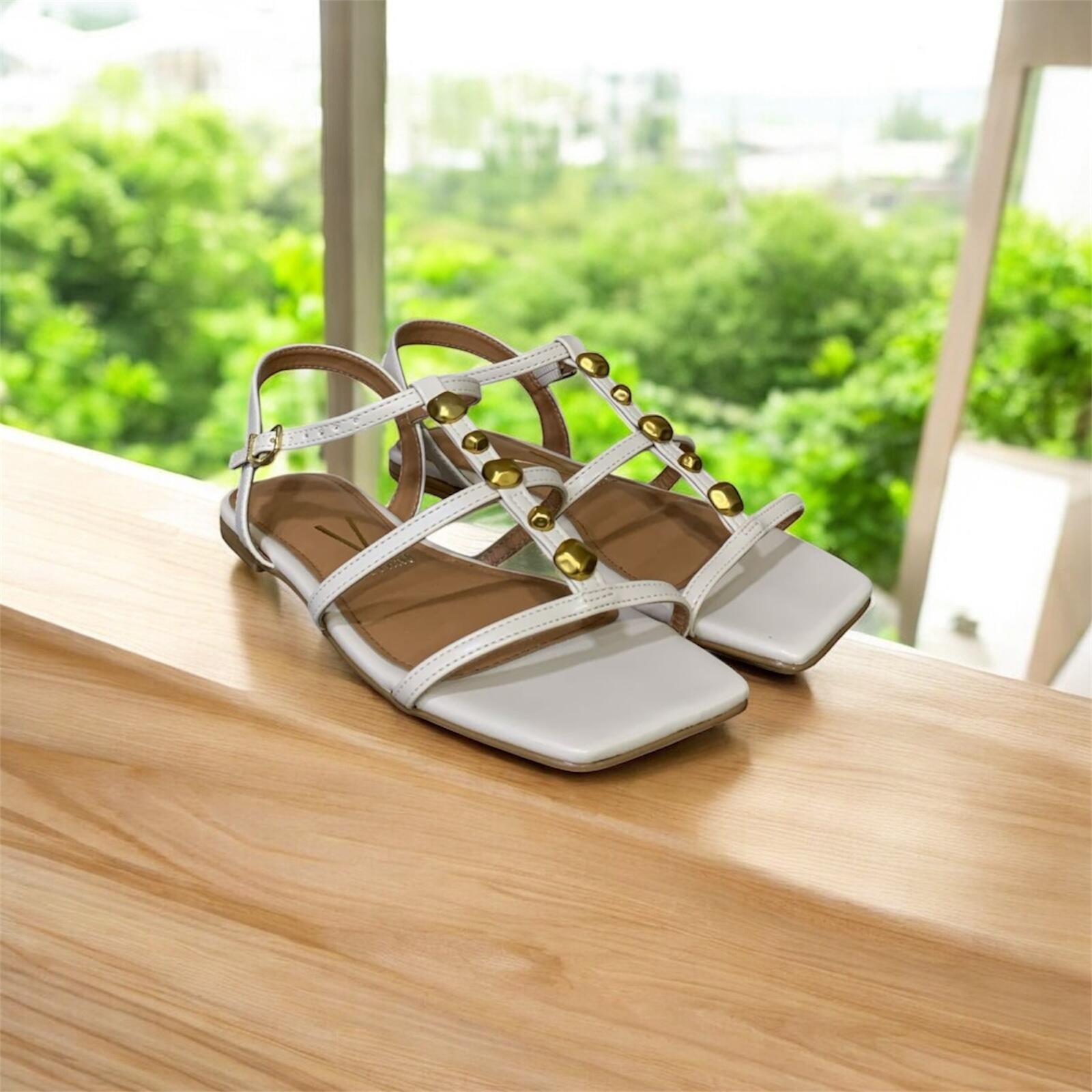 Sandália Feminina Rasteira Vizzano Tiras Finas Napa 6513.218 Branco 4