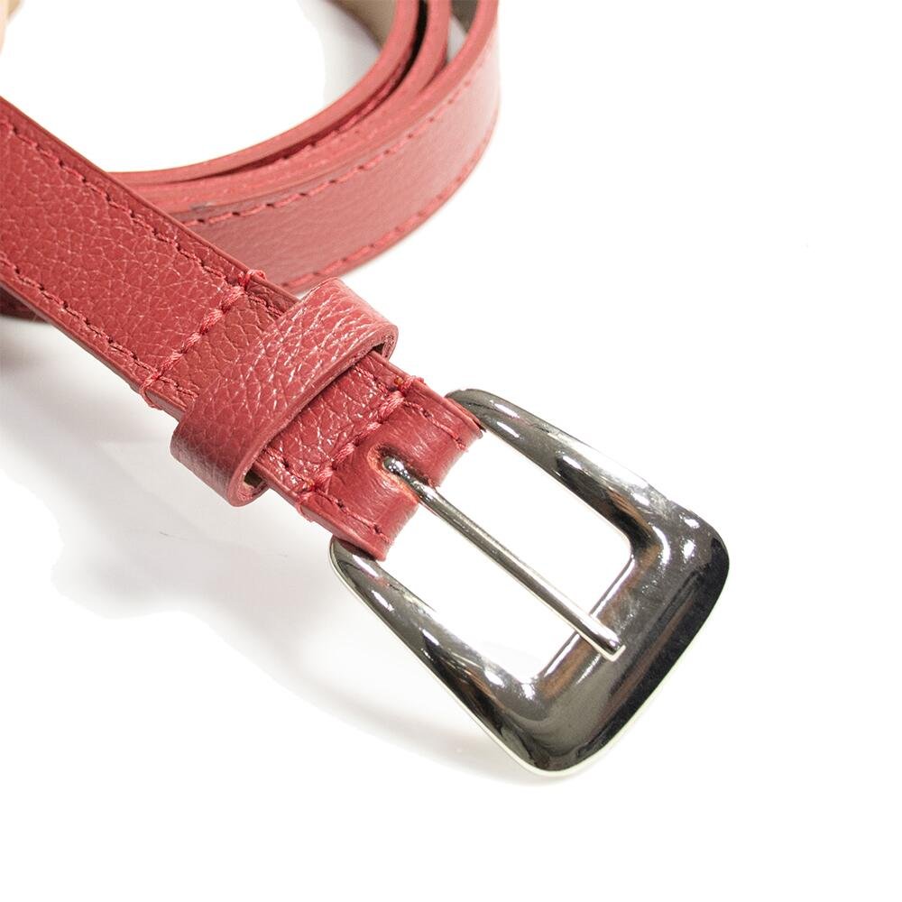 Cinto Feminino em Couro Fivela Prata 005