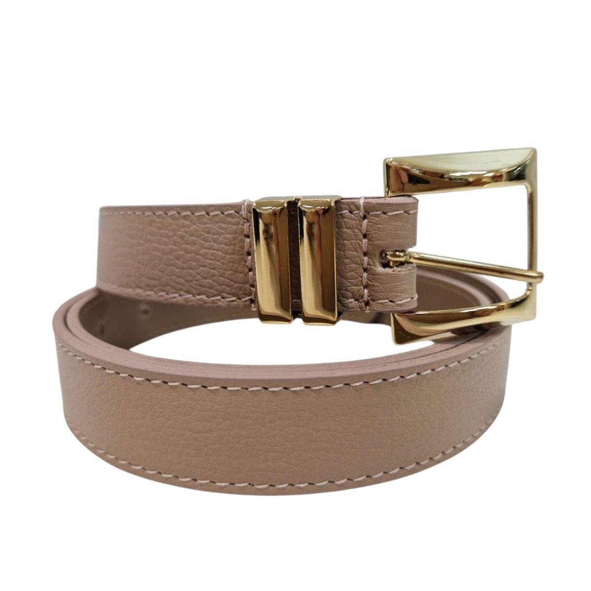 Cinto Fino Feminino em Couro Fivela Quadrada 028 Marrom 2