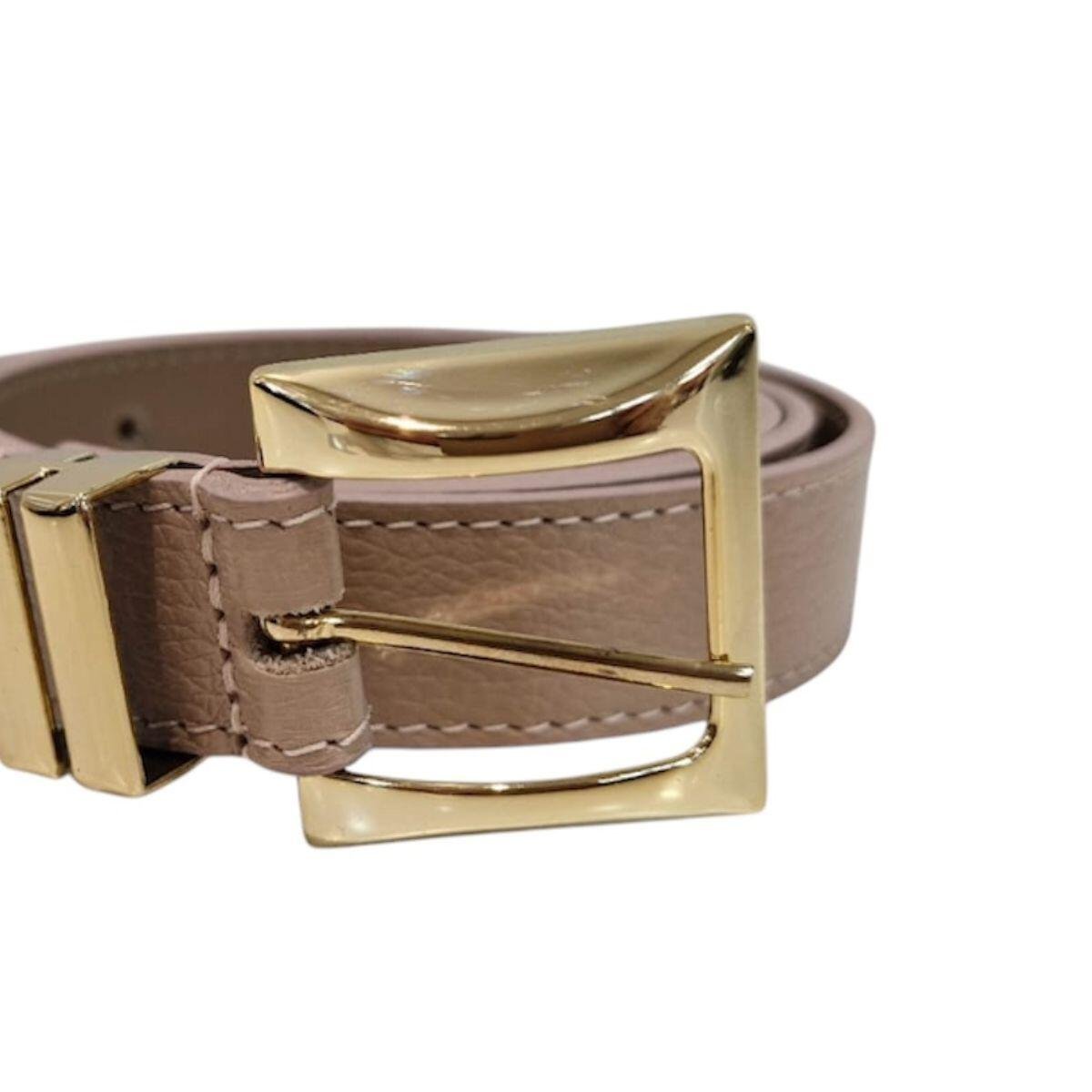 Cinto Fino Feminino em Couro Fivela Quadrada 028 Marrom 3