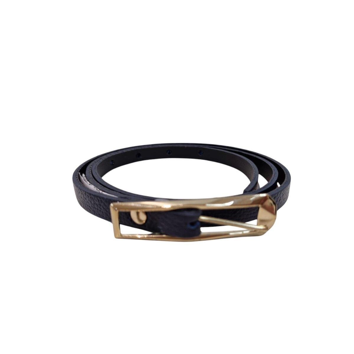 Cinto Fino Feminino em Couro Fivela Comprida 017