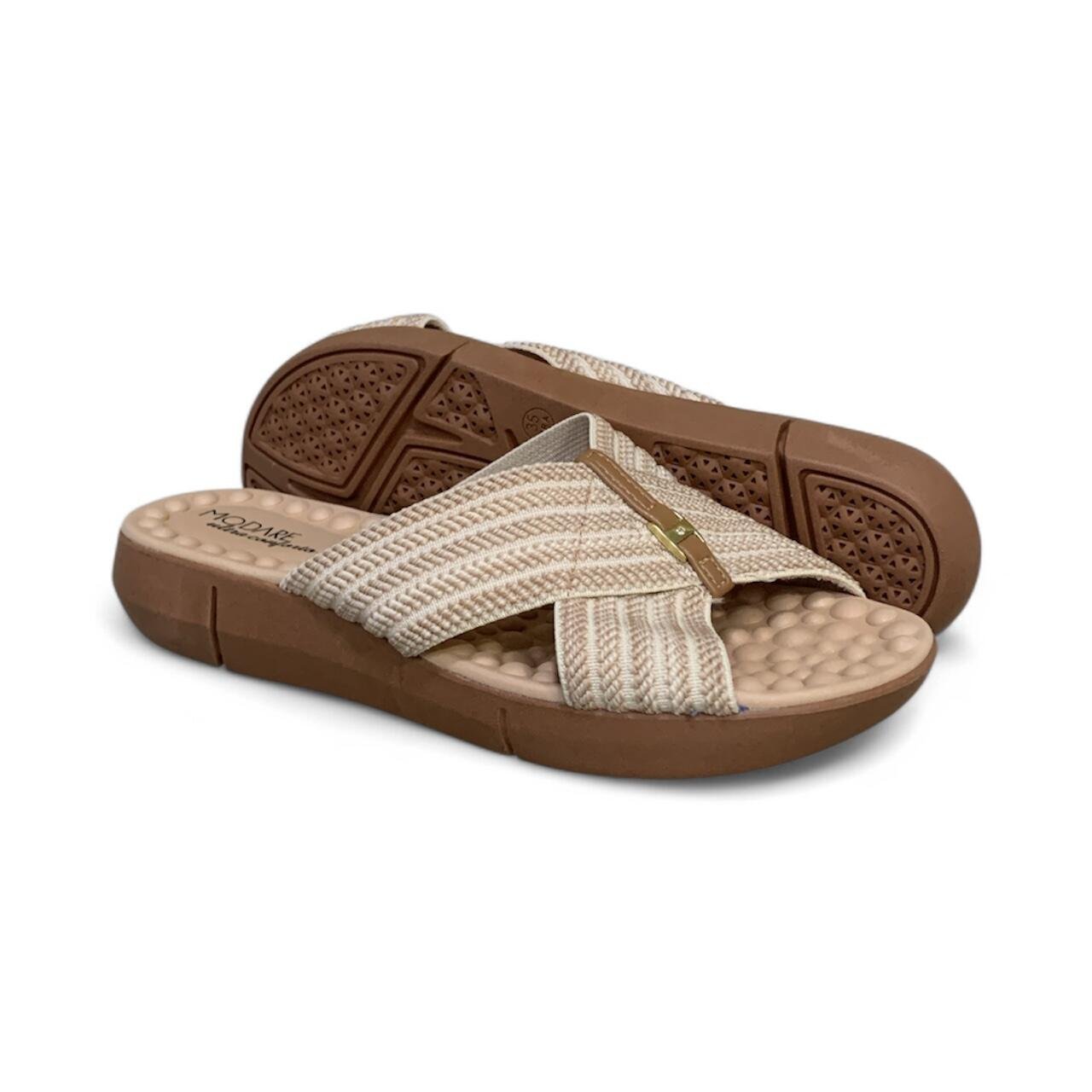 Chinelo Feminino Modare Ultraconforto Massageador 7142.101 Bege 4