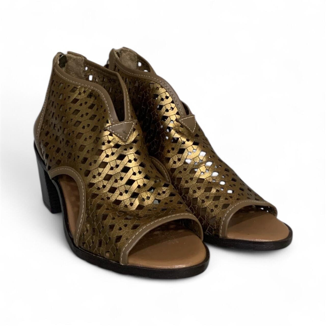 Sandalia Feminina Balatore em Couro Londom 158003 Dourado 2