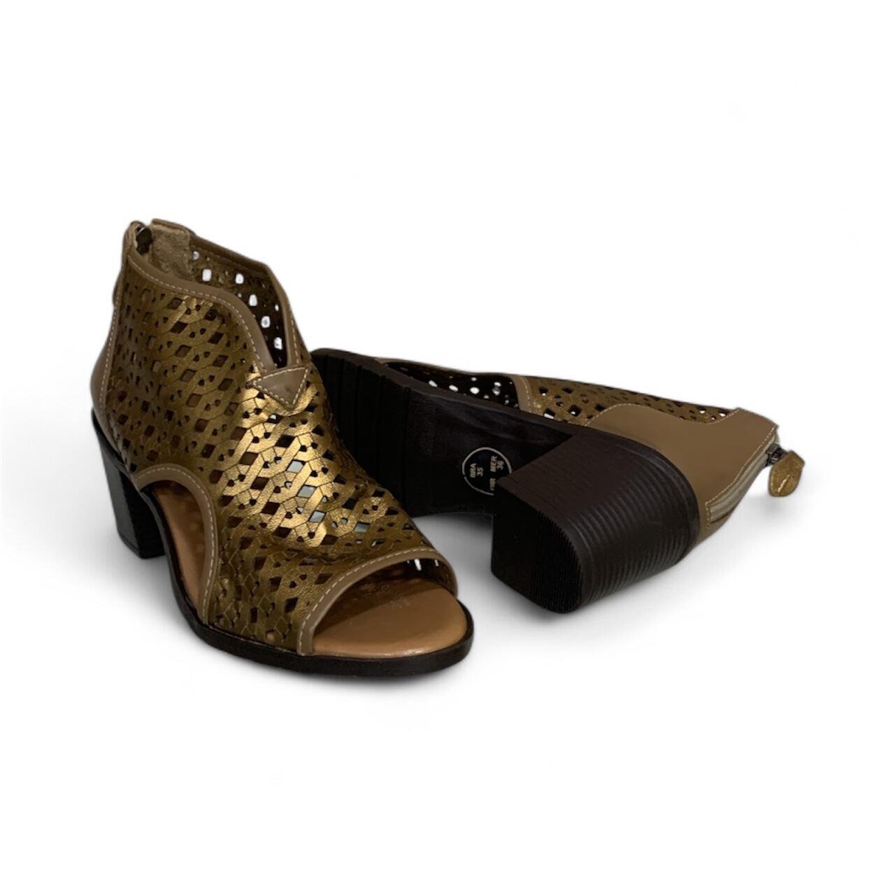 Sandalia Feminina Balatore em Couro Londom 158003 Dourado 5