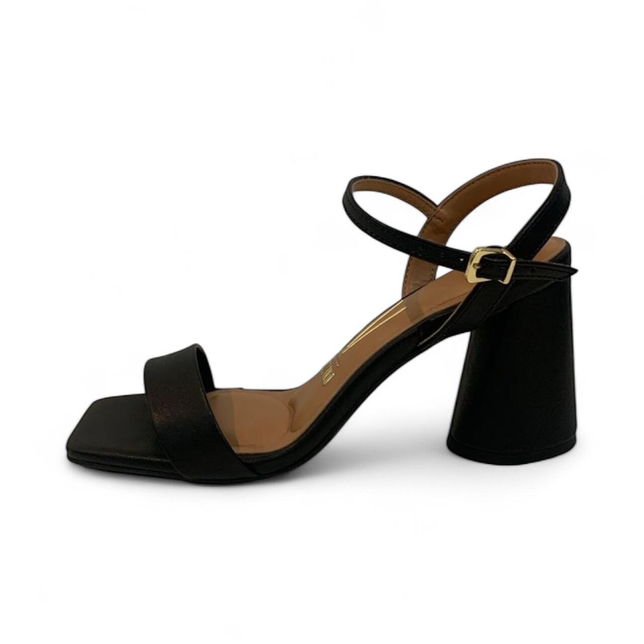 Sandália Feminina Vizzano Salto Grosso Bico Quadrado 6562101 Preto 3
