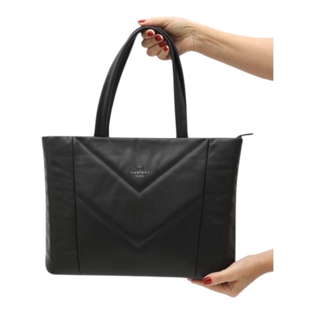 Bolsa Feminina Shoulder Couro Mariart Graviola Preto 4