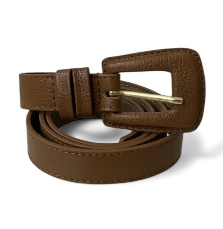 Cinto Feminino em Couro Fivela Encapada 027 Marrom 2