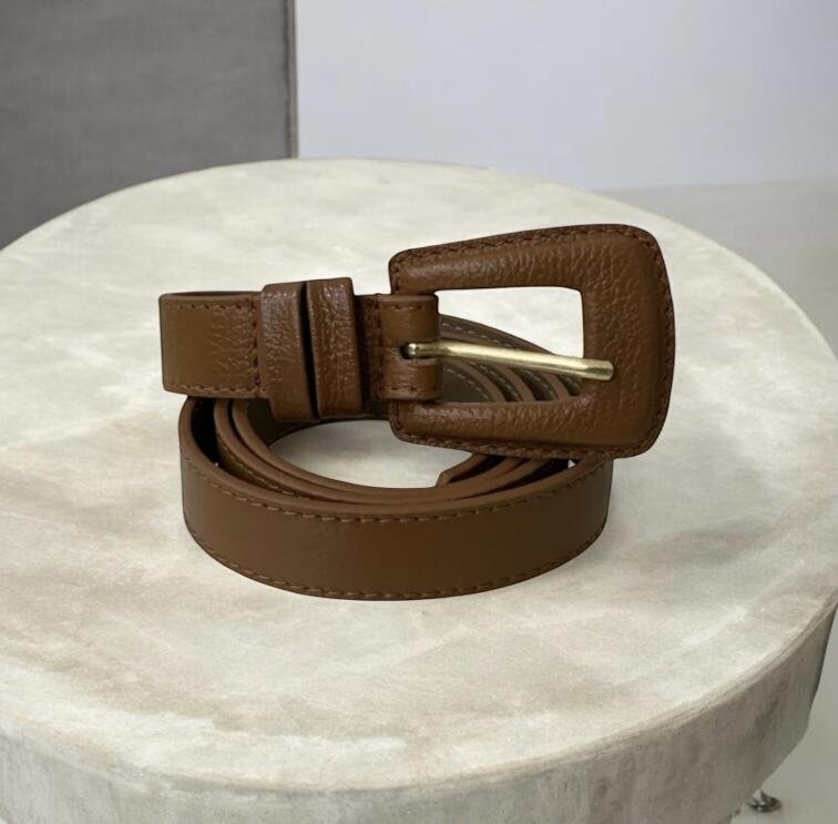 Cinto Feminino em Couro Fivela Encapada 027 Marrom 3