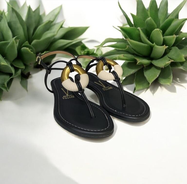 Sandália Feminina Vizzano Rasteira 6371.1001 Preto 5
