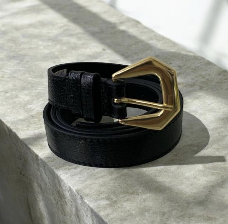 Cinto Feminino em Couro Fivela Dourado 026 Preto 3