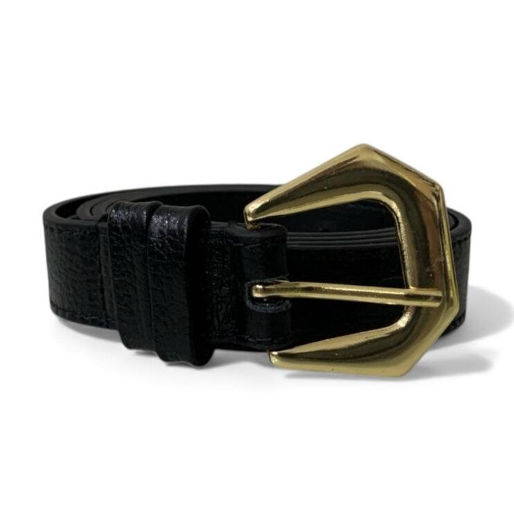 Cinto Feminino em Couro Fivela Dourado 026 Preto 4