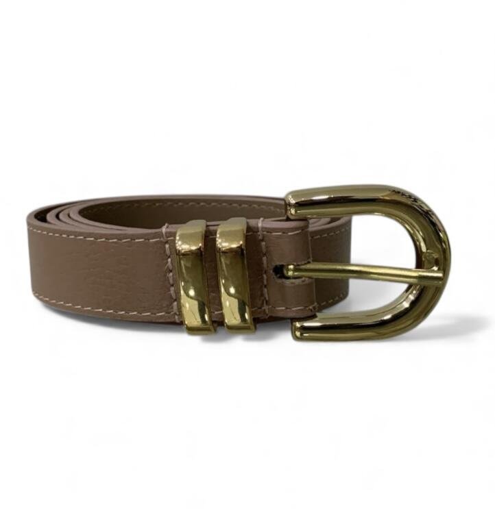 Cinto Feminino em Couro Fivela Dourada 030