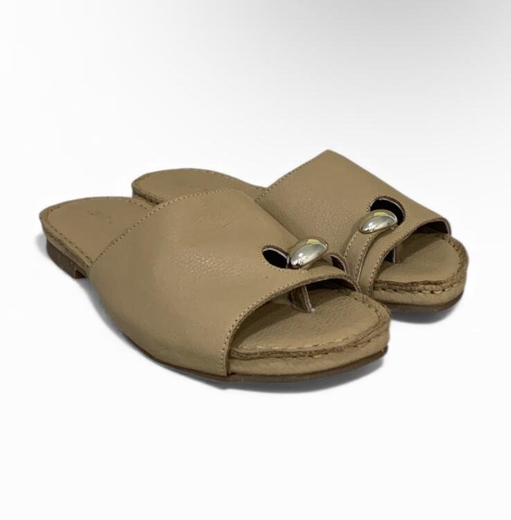 Sandália Feminina Rasteira Moscardini em Couro 347109 Bege 2