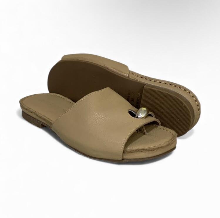 Sandália Feminina Rasteira Moscardini em Couro 347109 Bege 3