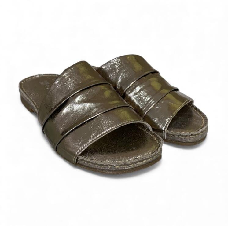 Chinelo Feminina  Moscardini em Couro 347416 Dourado 2