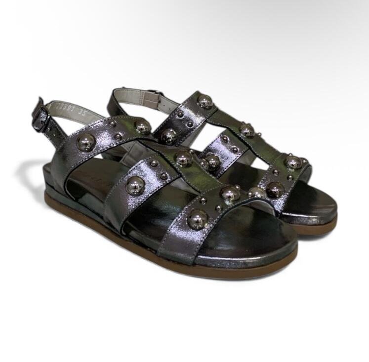 Sandália Feminina Anabela Moscardini em Couro 528891 Prata 2