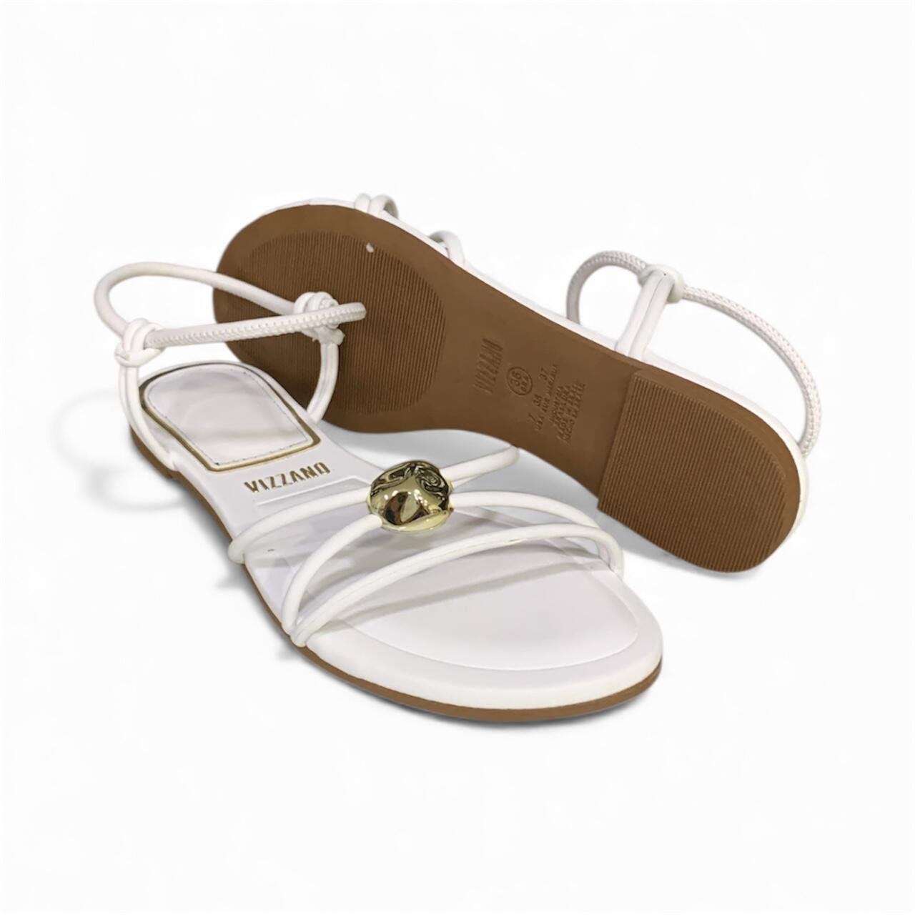 Sandalia Feminina Rasteirinha Tiras Vizzano 6528109 Branco 3