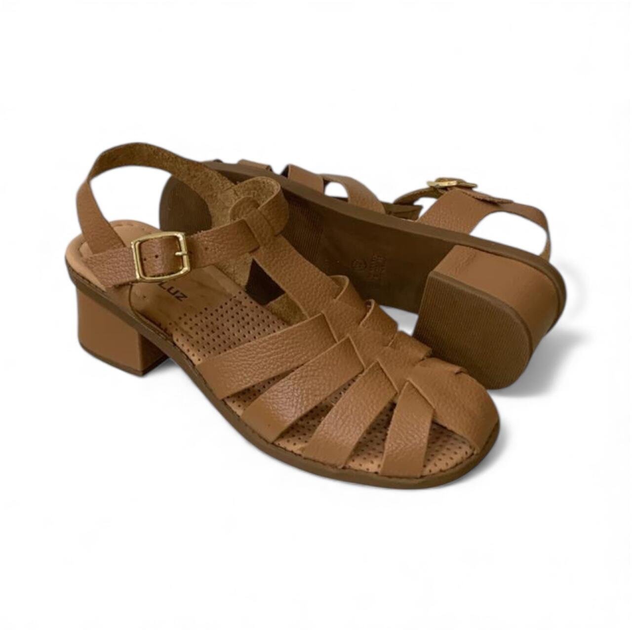 Sandália Feminina de Couro Rio de Luz 8117 Marrom 3