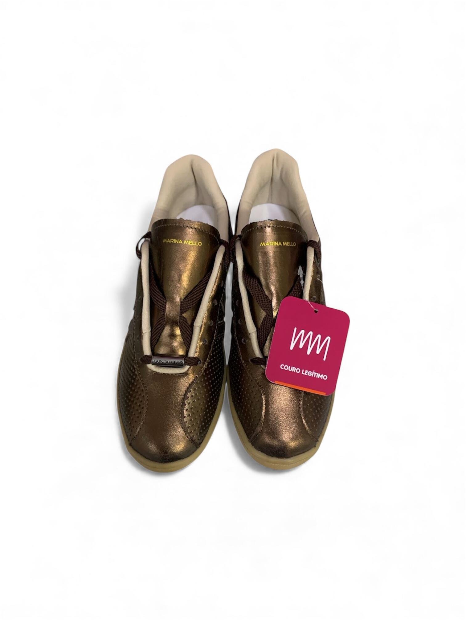 Tênis Feminino em Couro Marina Mello 12188 Bronze 4