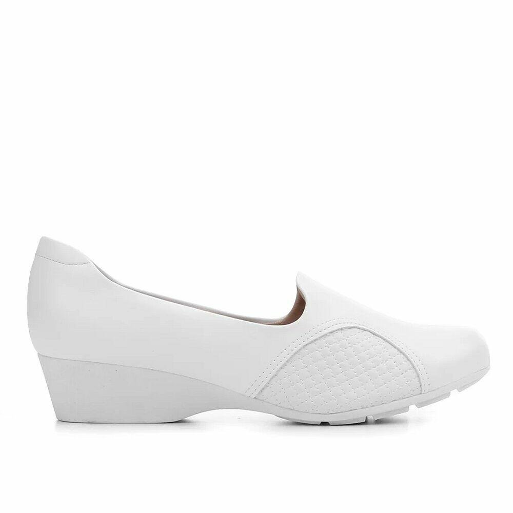 Sapato Anabela Modare Bico Redondo Confort Napa Branco Branco 3