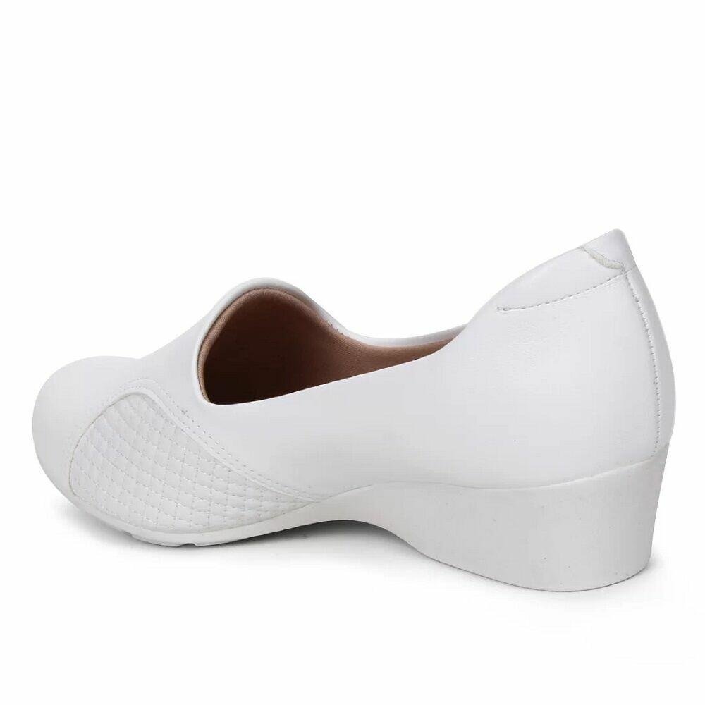 Sapato Anabela Modare Bico Redondo Confort Napa Branco Branco 5