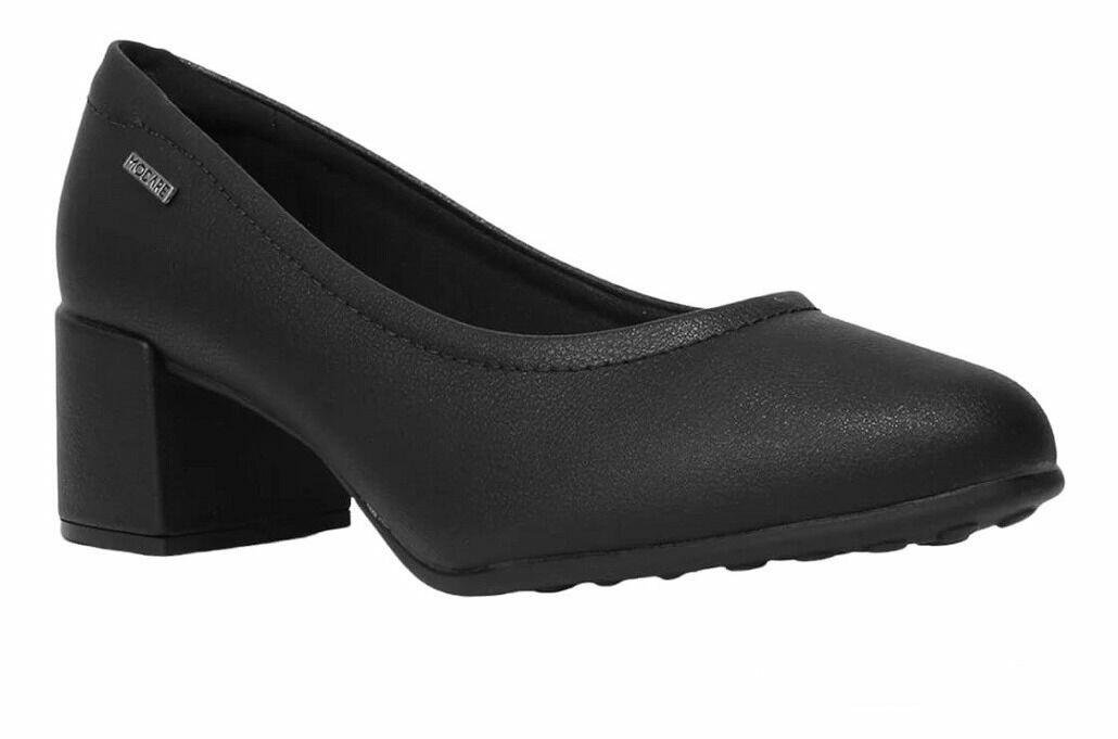 Scarpin Modare Confort Salto Grosso Napa Floather Preto Preto 1