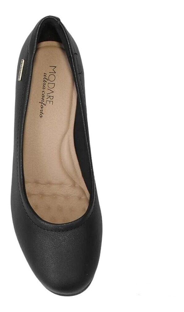 Scarpin Modare Confort Salto Grosso Napa Floather Preto Preto 3
